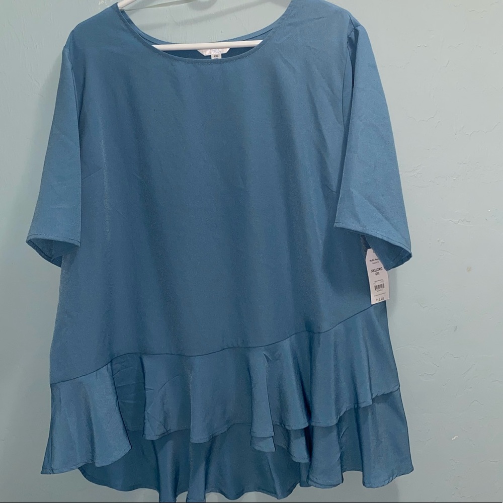 Time and Tru Women's Ruffle Peplum Top